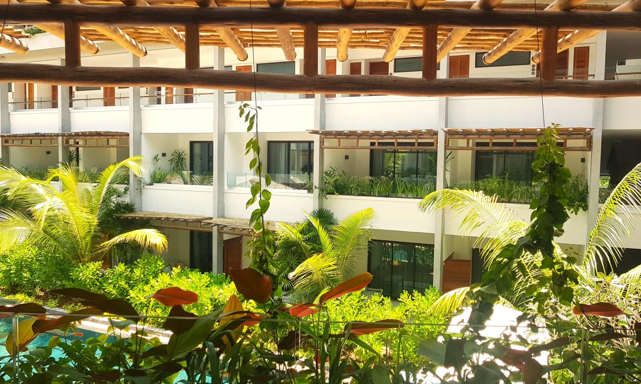 View of pool from the Balcony of Deluxe King Room